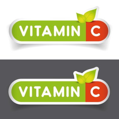 C vitamini etiket işareti vektör set