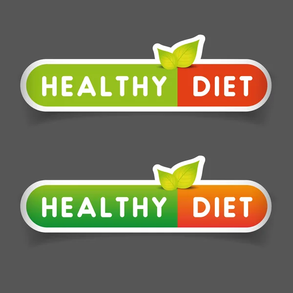 健康饮食标签矢量 — 图库矢量图片