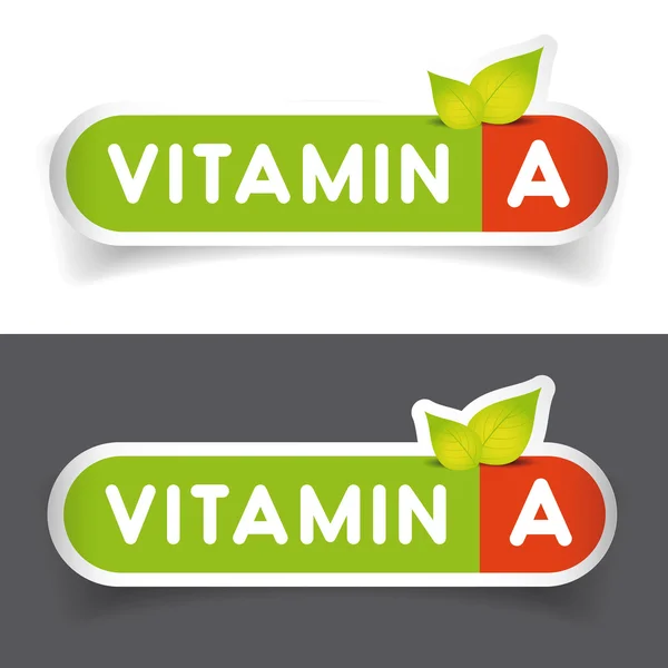 Vitamina A etiqueta signo vector conjunto — Archivo Imágenes Vectoriales