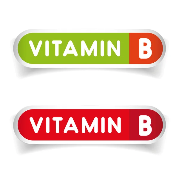 Vitamina B etiqueta signo vector conjunto — Archivo Imágenes Vectoriales