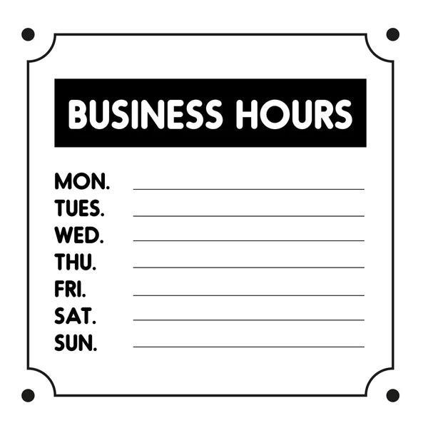 营业时间标志矢量模板 — 图库矢量图片