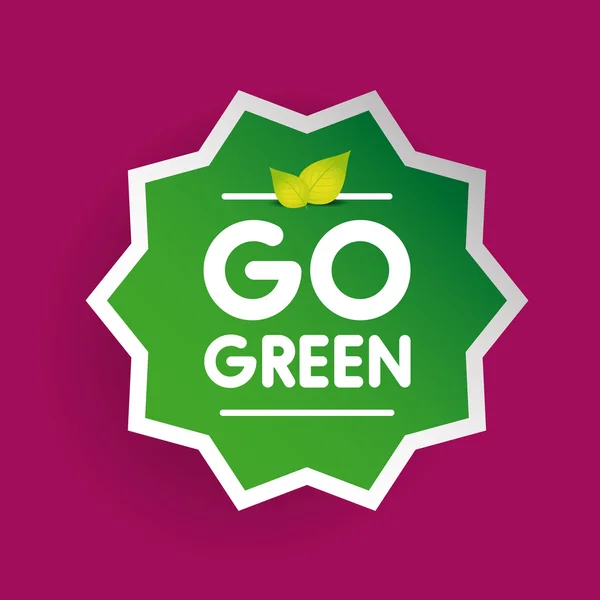 Étiquette vectorielle Go Green — Image vectorielle