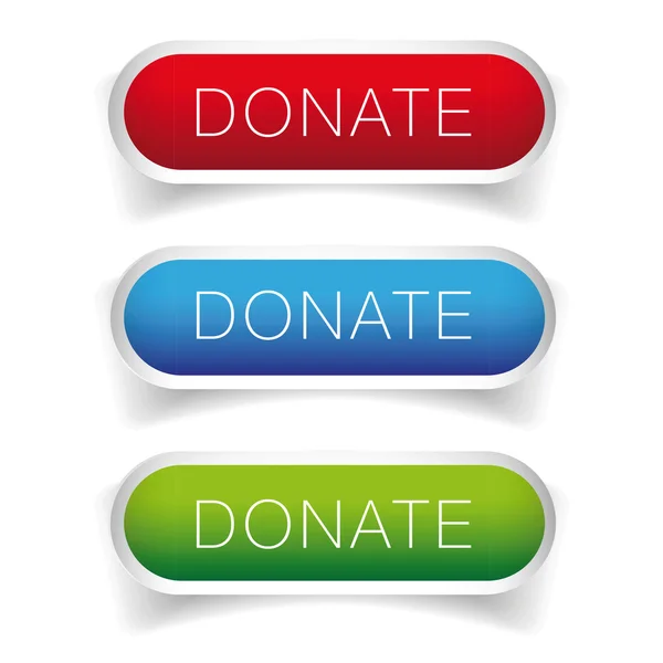 Donate button vector set — Stock Vector