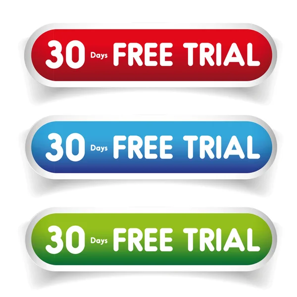 30 dagen gratis Trial vector knop — Stockvector