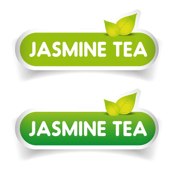 Jamine Tea signo etiqueta vector — Archivo Imágenes Vectoriales