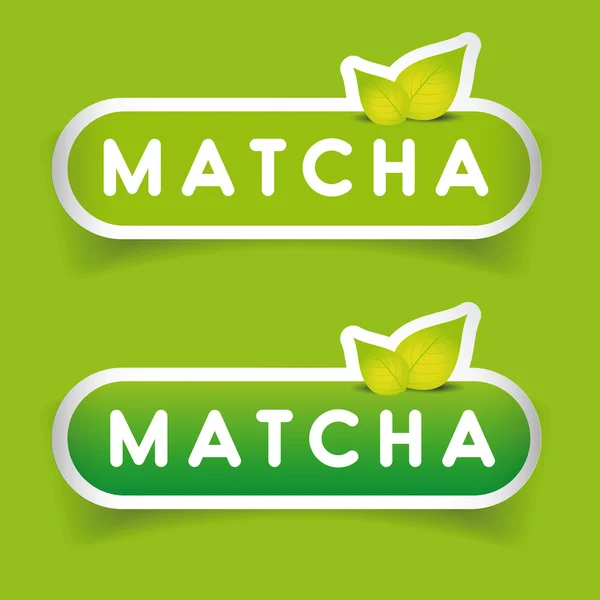 Matcha-Zeichen-Etikettenvektor — Stockvektor