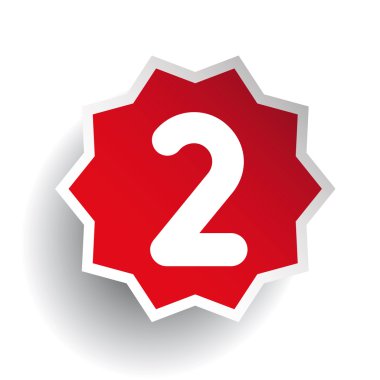 Sayı iki 2 Yıldız kırmızı