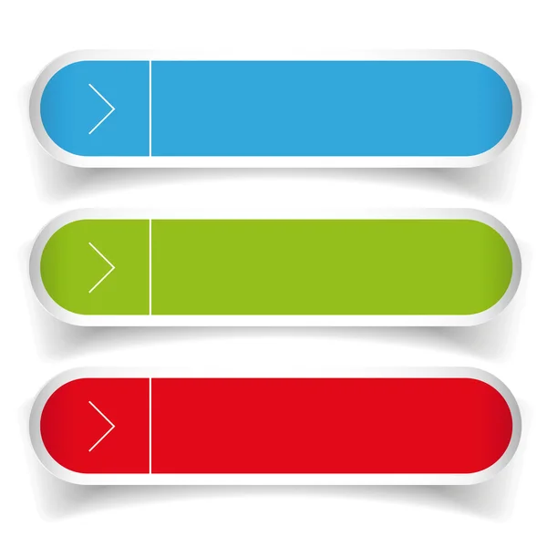 Empty web buttons vector - green, blue, red — Stock Vector