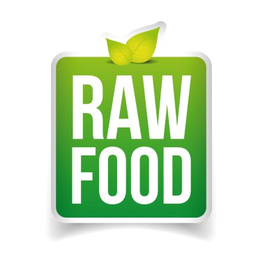 Çiğ gıda etiketi vektör