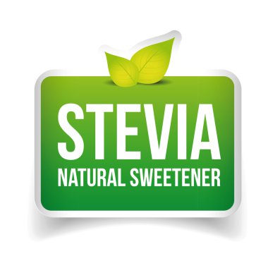 Stevia - doğal tatlandırıcı etiket vektör