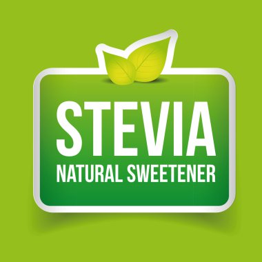 Stevia - doğal tatlandırıcı etiket vektör