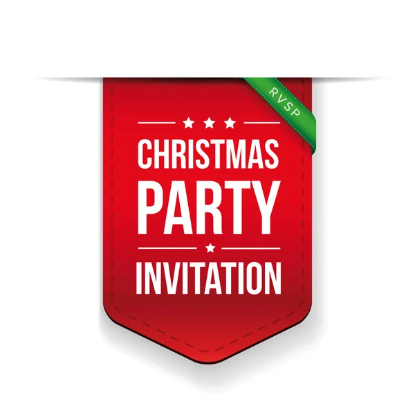 Christmas Party Invitation vector ribbon — Stock Vector