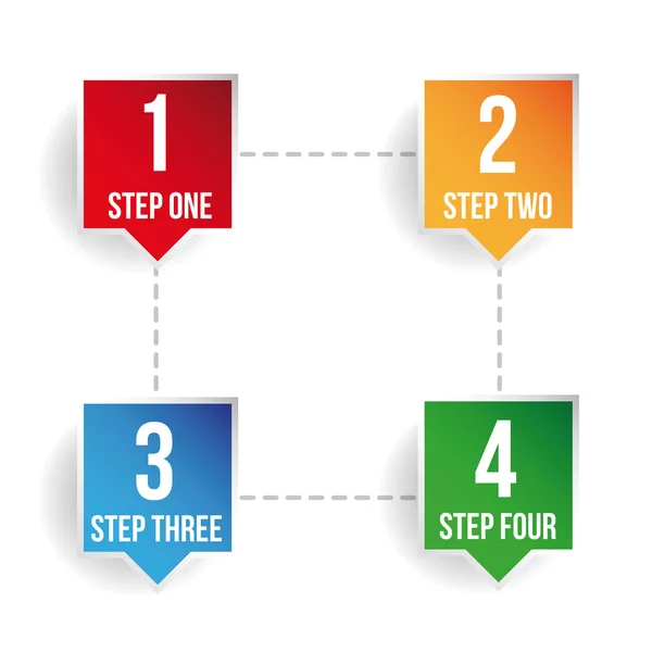 Un deux trois quatre autocollants barre de progression — Image vectorielle