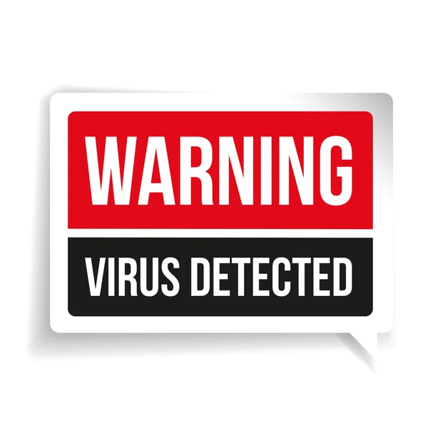 Virus de advertencia detectado. Signo concepto de seguridad — Vector de stock