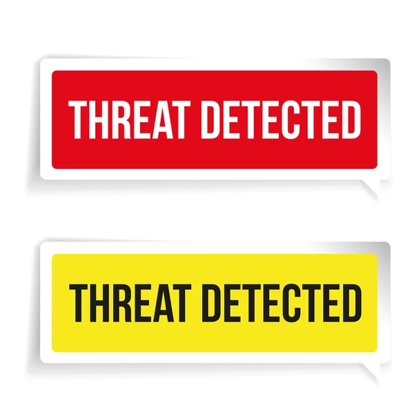 Warning Threat Detected. Security concept sign — Stock Vector