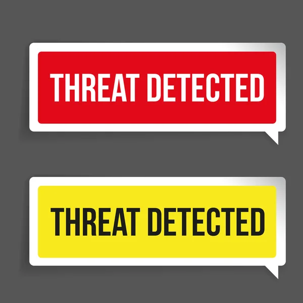 Warning Threat Detected. Security concept sign — Stock Vector