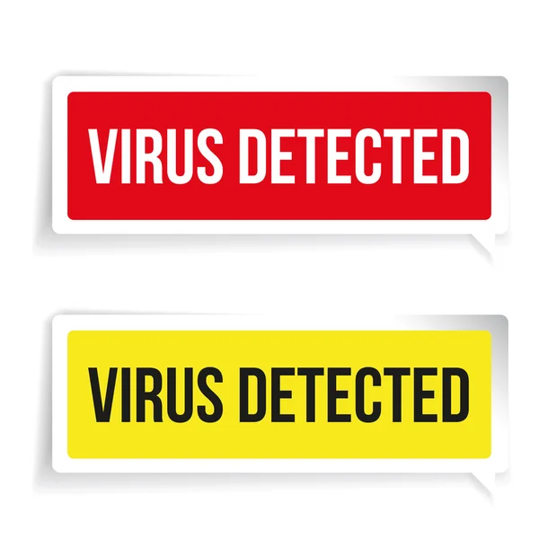 Virus di cautela rilevato. Segno concetto di sicurezza — Vettoriale Stock