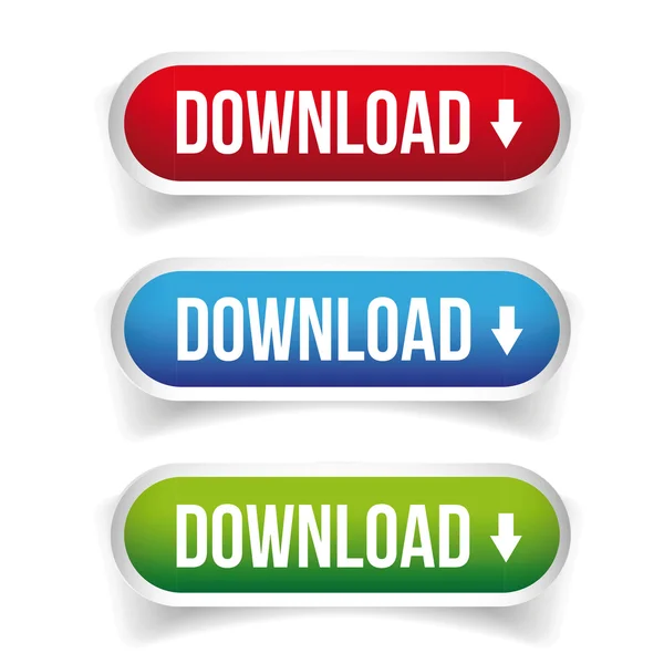Conjunto de vetores de botão de download — Vetor de Stock