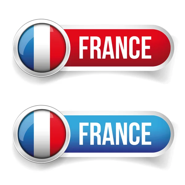 Francia flag button vector — Vettoriale Stock