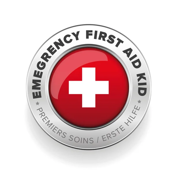 First aid icon vector button — Stock Vector