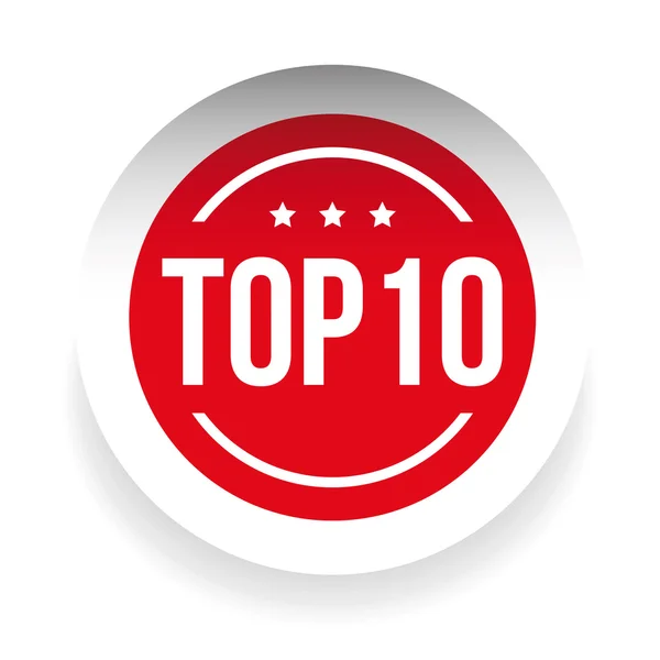 Top 10 etichetta vettore rosso — Vettoriale Stock