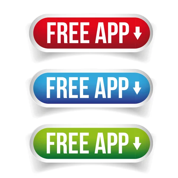 Free App button set vector — Stock Vector