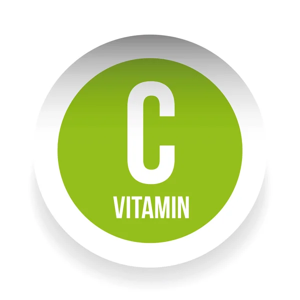 Etiqueta engomada con vitamina C — Vector de stock