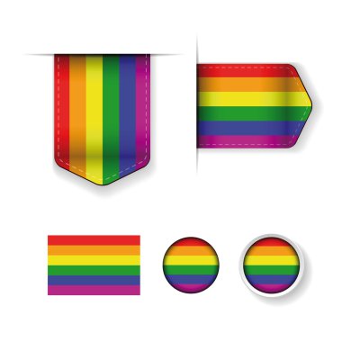 Gökkuşağı bayrağı Lgbt sembol kümesi şerit