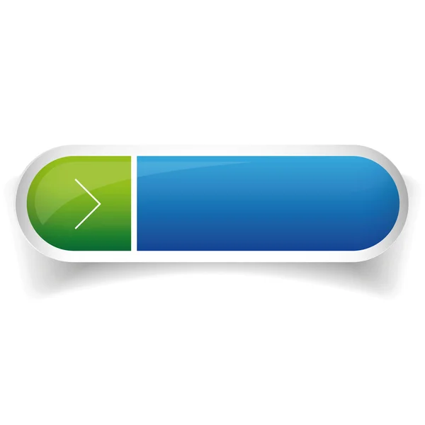 Blue and green glossy web bar button vector — Stock Vector