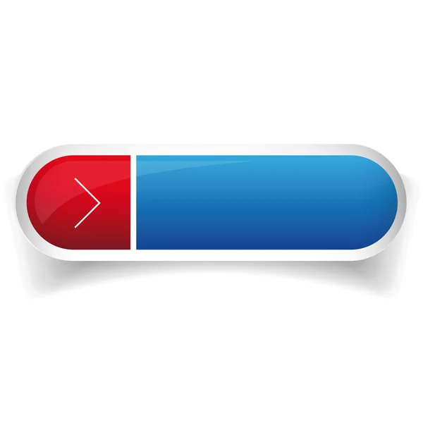 Azul y rojo brillante barra web botón vector — Vector de stock