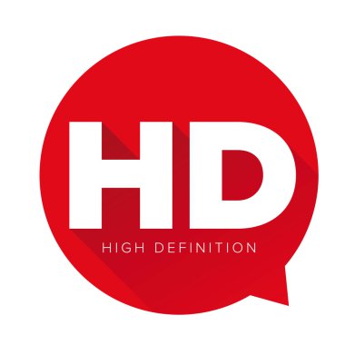 HD düğmesi - yüksek çözünürlüklü vektör