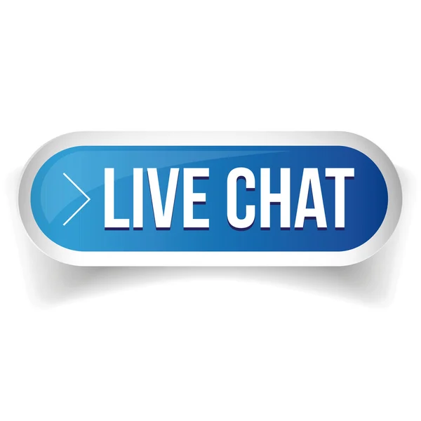 Live chat bouton vecteur bleu — Image vectorielle