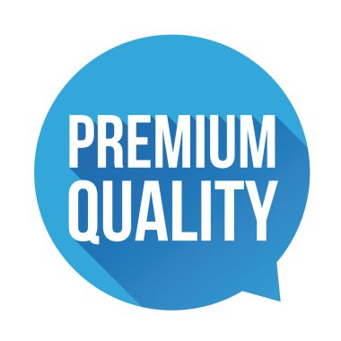Premium Kalite etiketi vektör mavi