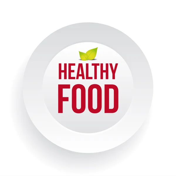 Healthy Food sign on plate vector — Stock Vector