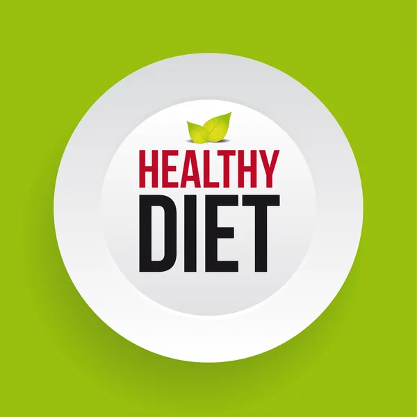 Healthy Diet sign on plate — Stock Vector