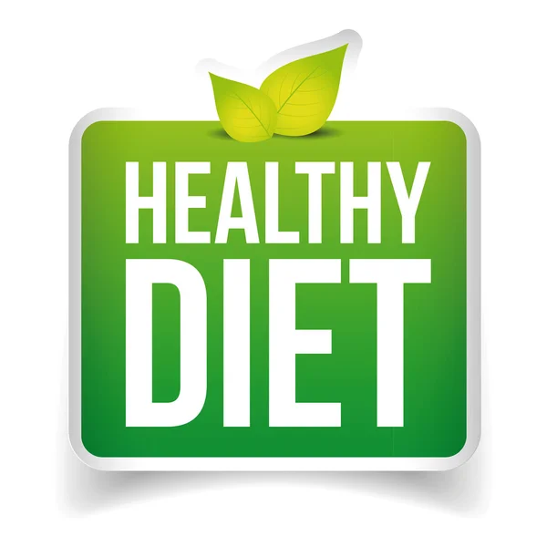 Zdrowe diety znak przycisk — Wektor stockowy