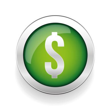 Bize Doları yeşil daire parlak web simgesi