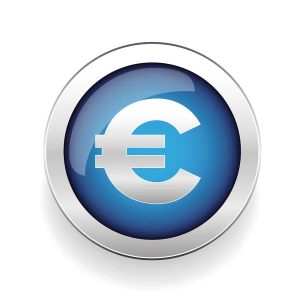 Pénz szimbólum - Euro jel gomb — Stock Vector