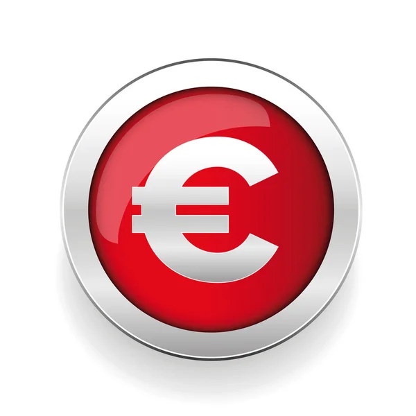 Peníze symbol - znak tlačítko Euro — Stockový vektor