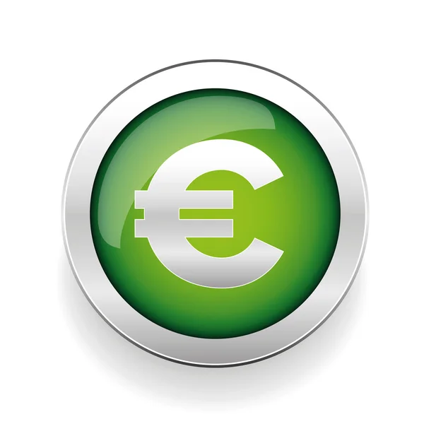 Símbolo de dinero - Euro botón de signo — Vector de stock