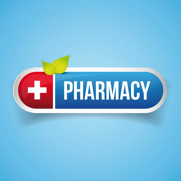 Pharmacy medical button vector — Stock Vector