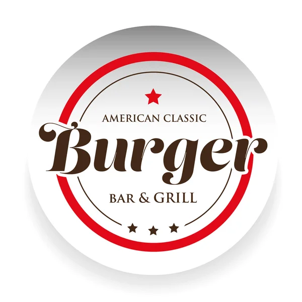 Burger Bar and Grill - Selo clássico americano — Vetor de Stock