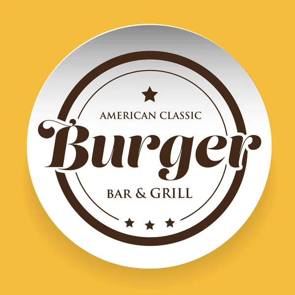 Burger Bar and Grill - Selo clássico americano — Vetor de Stock