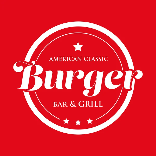 Burger Bar and Grill - Amerikan Klasik damgası — Stok Vektör