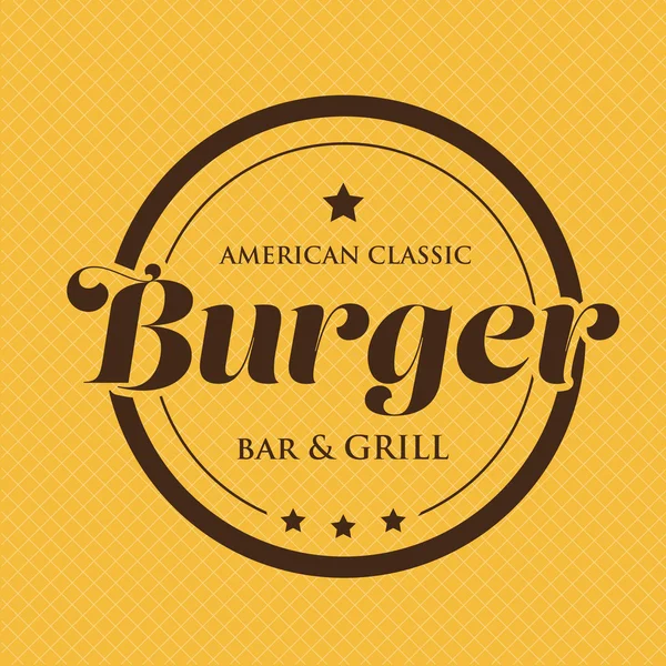 Burger Bar and Grill - Selo clássico americano — Vetor de Stock