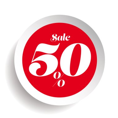 Satış promosyon düz rozet kapalı % 50 