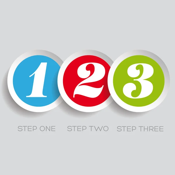 One two three - vector progress steps — Stock Vector