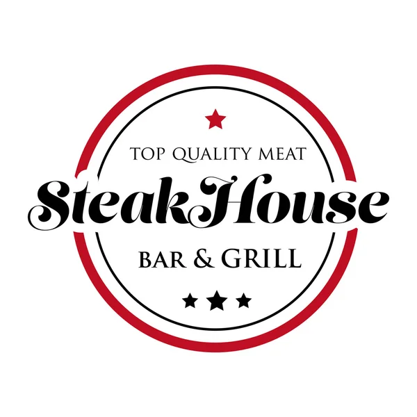 Logotipo del sello Steakhouse - parrilla y bar — Vector de stock