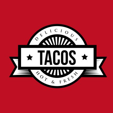 Taco Vintage pul vektör