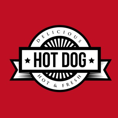 Sosisli ekmek sosis hardal vintage damgası